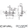 Cifial 31112TB U Techno 300 3 Hole Wall Basin Mixer Tap with Plate Dimensions